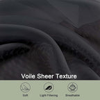 OWENIE Black Sheer Curtains, Sheer Curtains 96 inches Long 2 Panels Set - Image 3