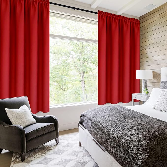 DWCN Christmas Blackout Curtains Thermal Insulated Energy Saving Bedroom and - Image 2
