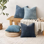 MIULEE Pack of 4 Couch Throw Pillow Covers 18x18 Inch Neutral Blue Soft - Image 5