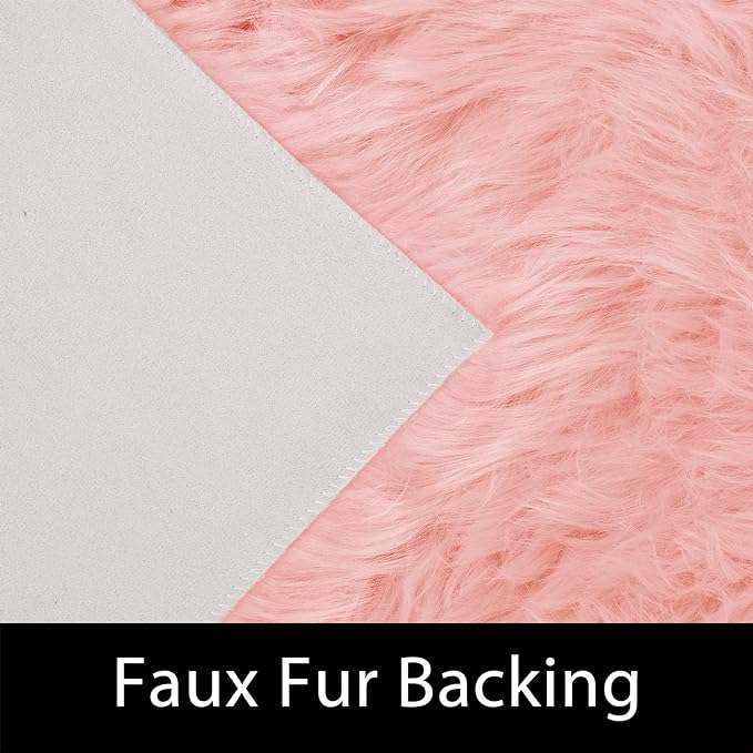 Latepis Pink Rugs for Bedroom Girls Round Rugs 8ft Large Area Fluffy Circle - Image 3