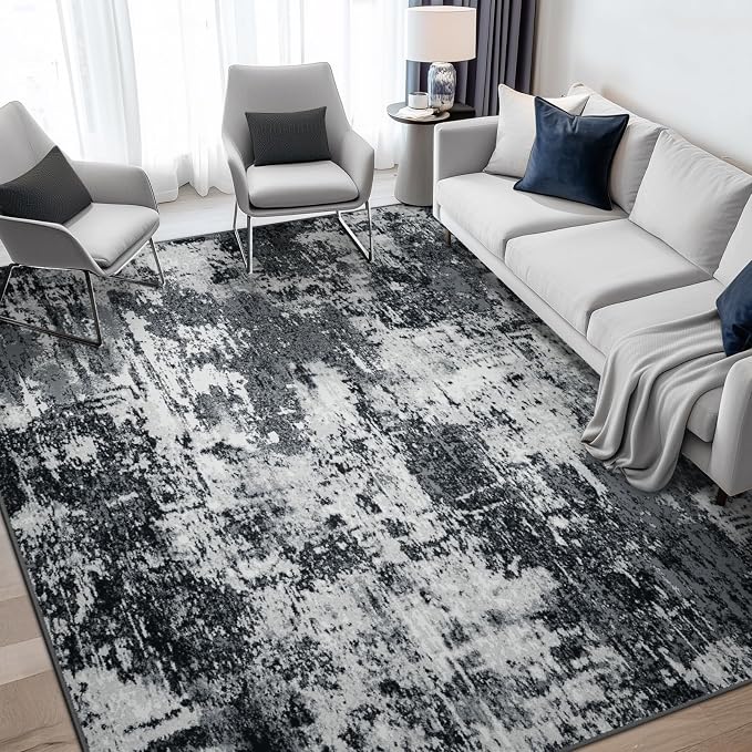 Washable Area Rugs 5'x8' Non-Slip Modern Abstract Soft by RELEANY