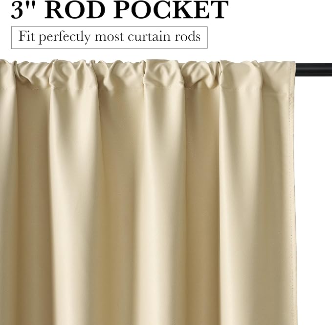 RYB HOME 100% Blackout Bathroom Curtains Over Sink 30 inches Long, Heat & UV - Image 3