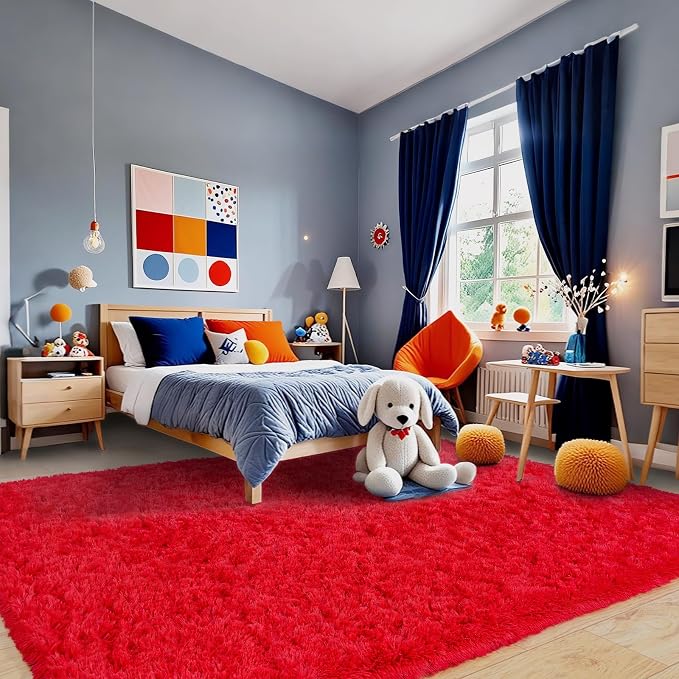 Pionblank 9x12 Area Rug for Living Room, Shag Large Rug for Bedroom, Soft Furry - Image 3