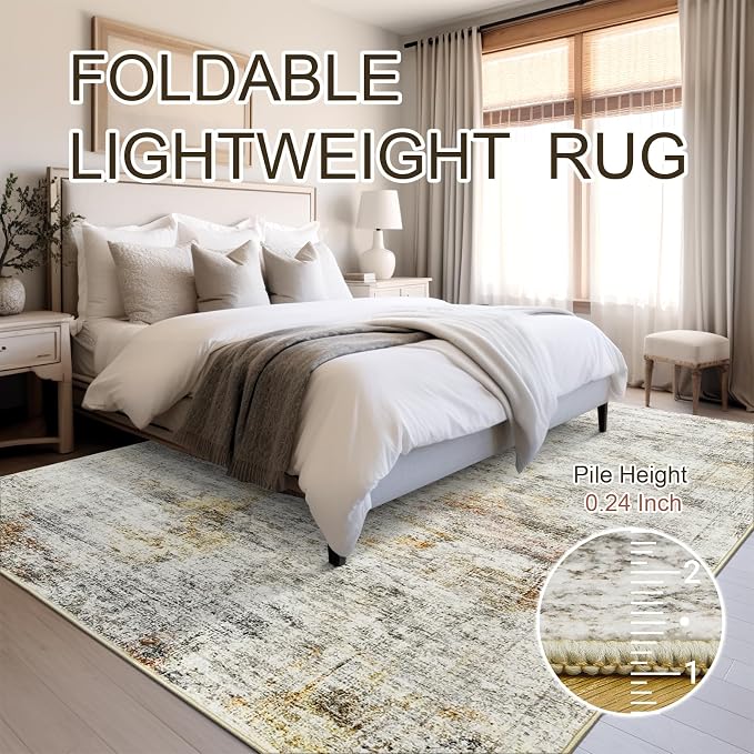 9x12 Area Rugs for Living Room, Non Slip Machine Washable Vintage Rugs - Image 6