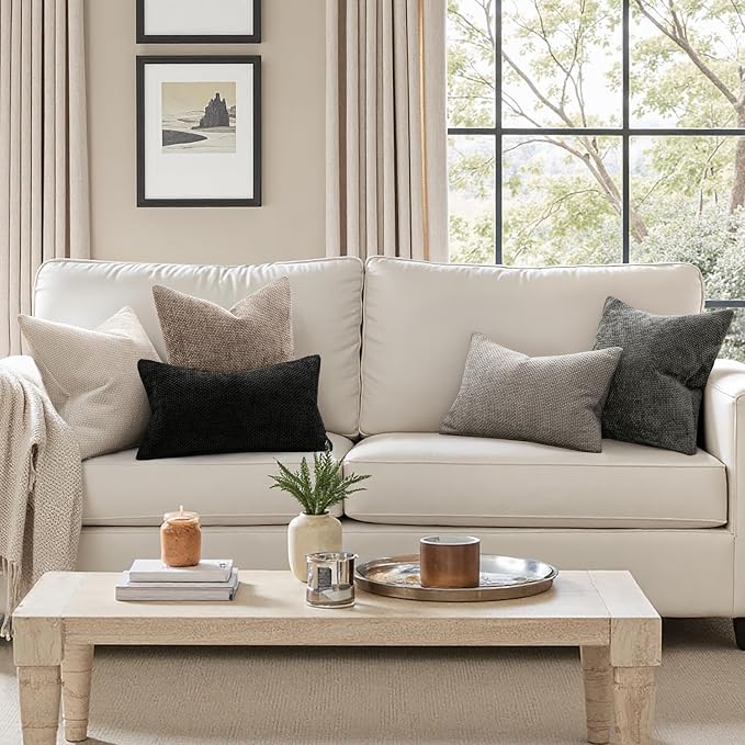MIULEE Pack of 2 Couch Throw Pillow Covers 18x18 Inch Light Khaki Boho Accent - Image 2