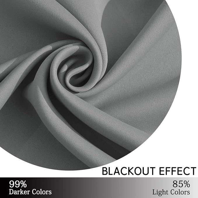 Yakamok Blackout Curtains Room Darkening Thermal Insulated Grommet top Window - Image 6