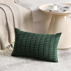 Fancy Homi Set of 4 Green Lumbar Rectangle Decorative Throw Pillow Covers 12x24 - Image 2
