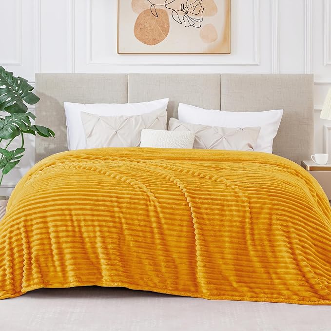 BEDELITE Fleece Blanket Queen Size – 3D Ribbed Jacquard Soft and Warm - Image 2