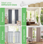 White Curtain Rods for Windows 28 to 48 inch, Adjustable Curtain Rod Set - Image 7