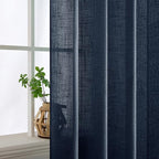 MIULEE Navy Blue Linen Curtains 90 Inch Length 2 Panels - Image 5