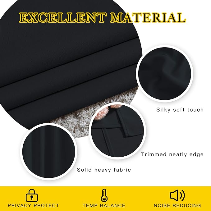 NICETOWN Blackout Curtain Panels 72 inches - Image 3