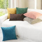 CaliTime Throw Pillow Covers Decorative 22 X 22 Inches Pack of 2 Cozy Chenille - Image 4