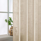 MIULEE Light Taupe Linen Curtains 45 Inch Length 2 Panels - Image 5