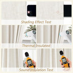 Guken Cream 100% Blackout Linen Curtains 40 Inch Wide by 63 Inch - Image 5