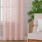 Lecloud Leia 2 Panels Blush Pink Sheer Curtains 96 Inch Length 2 Panels - Image 9