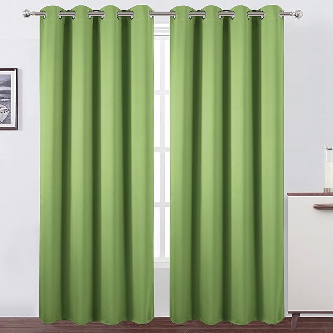 LEMOMO Light Green Thermal Blackout Curtains/52 x 95 Inch/Set of 2 Panels Room by Lemomo