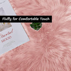 Goolela Pink Area Rug 8x10 Fluffy Fuzzy Furry Rug - Image 5