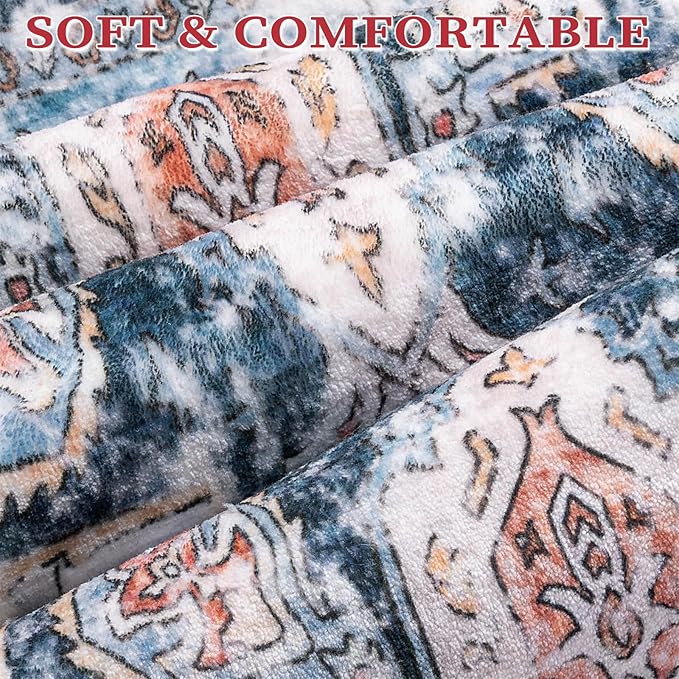 SERISSA Boho 8x10 Area Rugs, Washable Vintage Large Living Room Rug Non-Slip - Image 6
