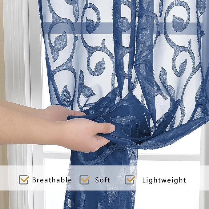 OWENIE Furman Sheer Curtains 63 inch Length - Image 5