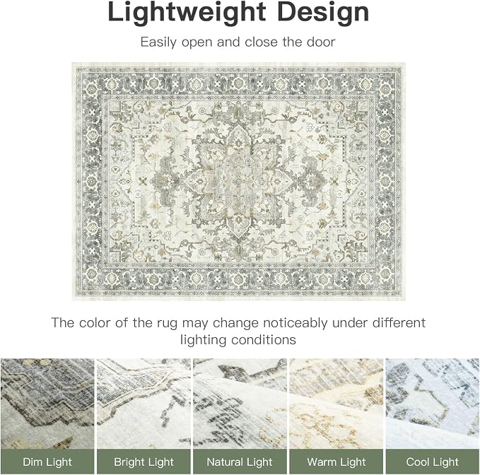 Lofus 9x12 Area Rugs for Living Room, Machine Washable Non-Slip Area Rug - Image 5
