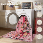Pink Area Rugs 10x14 Living Room, Non Slip Machine Washable Floral Rugs - Image 8