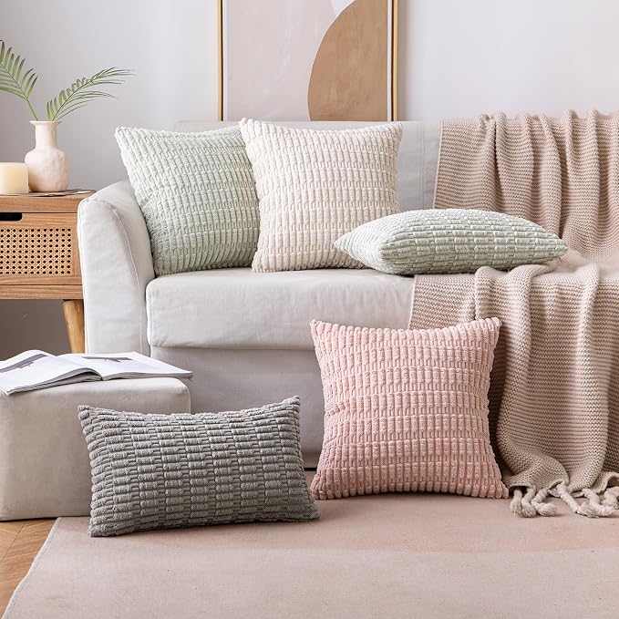 MIULEE Pack of 2 Corduroy Decorative Euro Sham Throw Pillow Covers 26x26 Inch - Image 3
