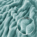 Exclusivo Mezcla King Size Flannel Fleece Blanket, Super Soft Striped Jacquard - Image 5