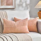 Fancy Homi 2 Packs Peach Long Lumbar Decorative Throw Pillow Covers 12x24 Inch by Fancy+Homi