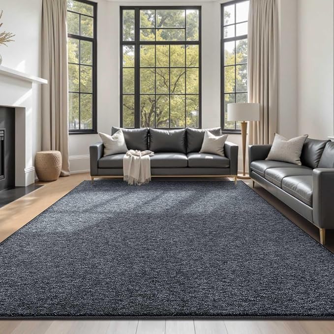 FinRèc 6x9 Washable Area Rugs for Bedroom Living Room, Low Pile Thin Rug Solid by FinRe%CC%80cHome