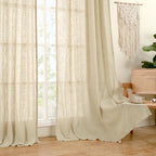 LAMIT Natural Linen Curtains 90 Inch - Image 9