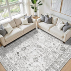 Washable Area Rug 8x10 Gray, Large Soft Rugs - Image 2