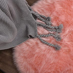 ORINOVA Pink Plush Round Rugs 6ft Large Washable Faux Fur Area Rugs - Image 6