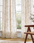 Lazzzy Farmhouse Linen Curtains Extra Long Gray Floral Curtains 108 Inch Long - Image 8