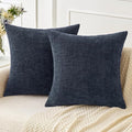 MIULEE Pack of 2 Couch Throw Pillow Covers 18x18 Inch Soft Navy Blue Chenille by MIULEE