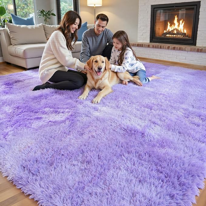 Rugs for Living Room 8x10, Alfombras para Salas Fluffy Shag Large Fuzzy Plush - Image 4