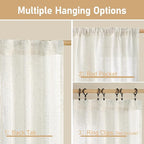 LAMIT Cream 80 inch Linen Curtains - Image 3