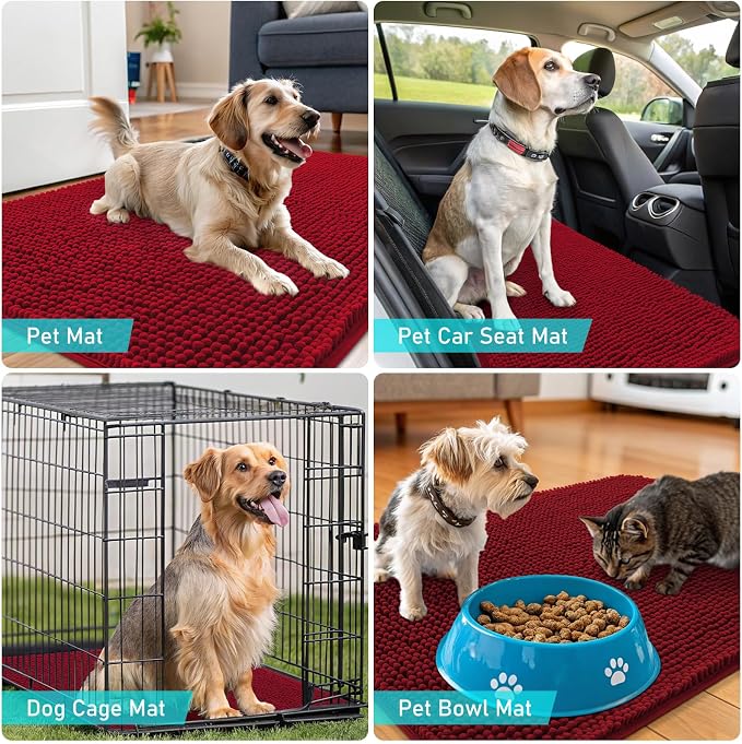 OLANLY Dog Door Mat for Muddy Paws 59x35, Absorbs Moisture and Dirt, Absorbent - Image 7