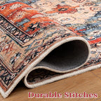 SERISSA Bedroom Rug 4x6 Boho Tribal Rug, Vintage Washable Area Rugs Non Slip - Image 7