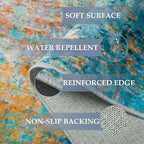 Washable Area Rugs 6ft Non-Slip Modern Abstract Soft - Image 5