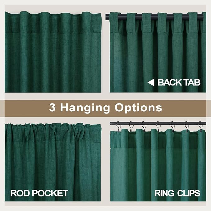 Dark Green Curtains 108 Inches Long - Image 4