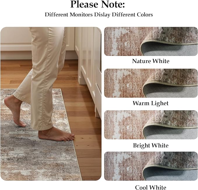 2'6''x12' Washable Kitchen Runner Rug: Modern Abstract Runners - Image 7