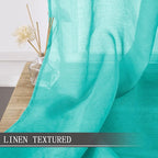Tollpiz Sheer Curtains Linen Textured Living Room Curtain Sheers Light - Image 2