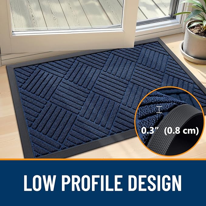 OLANLY Front Door Mat Outside Entrance 59x34, Heavy Duty Sturdy Natural Rubber - Image 4