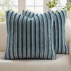 decorUhome Cozy Faux Fur Throw Pillow Covers 26x26 Set of 2 Decorative Soft by decorUhome