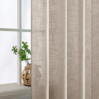 MIULEE Natural Linen Curtains 54 Inch Length 2 Panels - Image 5