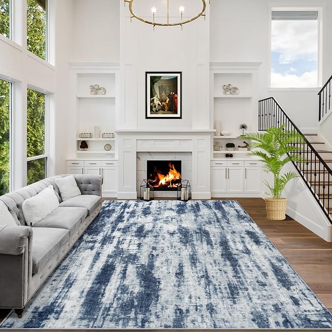 6x9 Area Rugs Washable Rug: Large Modern Abstract Living Room Rug Soft by GENTDRIZZ
