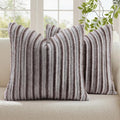 decorUhome Cozy Faux Fur Throw Pillow Covers 26x26 Set of 2 Decorative Soft by decorUhome