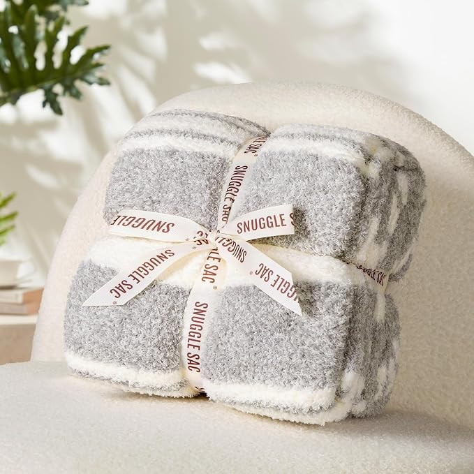 Snuggle Sac Twin Size Bedding Blankets Luxurious Microfiber, Reversible Super - Image 5