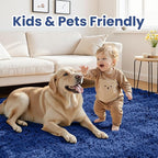 5x8 Area Rugs for Living Room: Soft Fluffy Shag Blue Rugs for Bedroom, Non Slip - Image 4