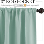 RYB HOME Blackout Curtains for Bedroom Living Room 72 inches Long, Thermal - Image 2